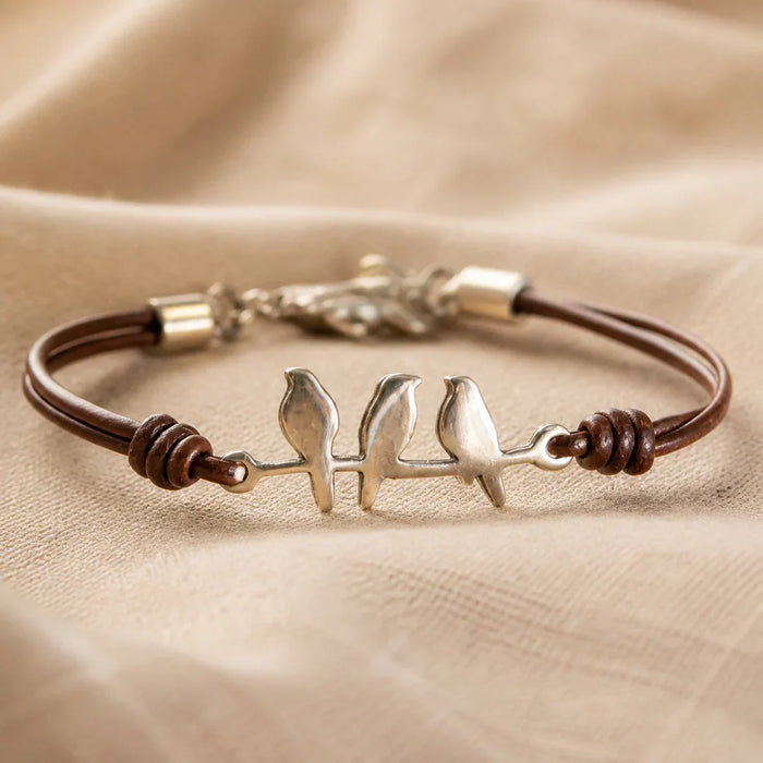 Vintage Bird Leather Rope Bracelet